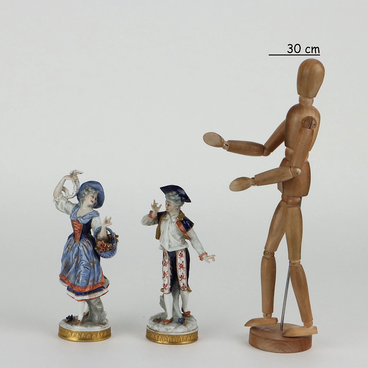 Coppia di statuine in porcellana Capodimonte, fine '800 2