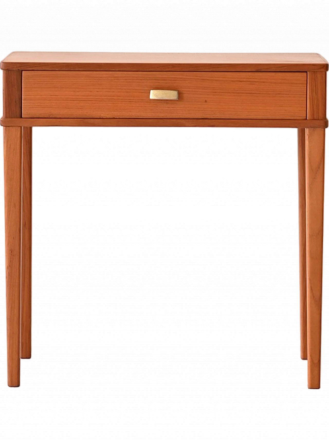 Comodino in teak con maniglia dorata, anni '60 12