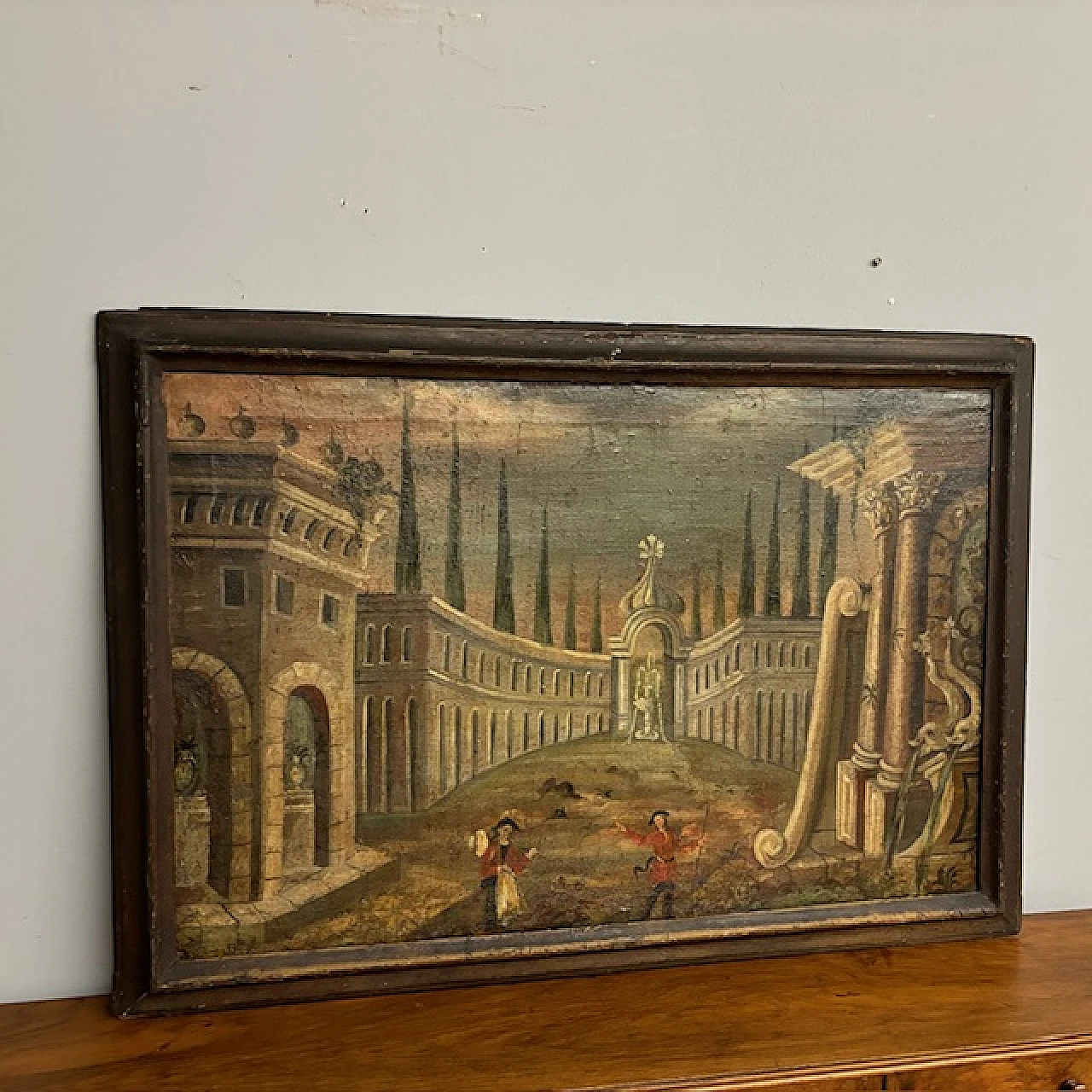 Capriccio Architettonico, dipinto antico a olio su tela, '600 1