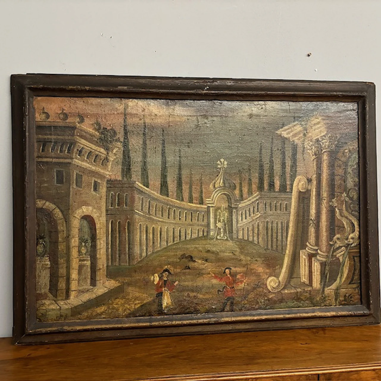 Capriccio Architettonico, dipinto antico a olio su tela, '600 5