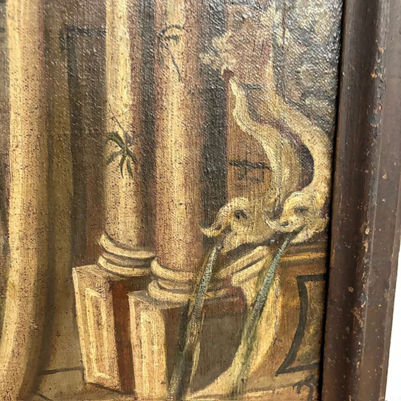 Capriccio Architettonico, dipinto antico a olio su tela, '600 7