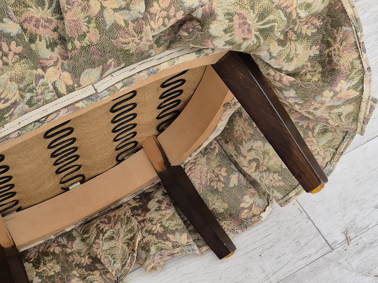 Poltroncina danese fucsia floreale, anni '70 14