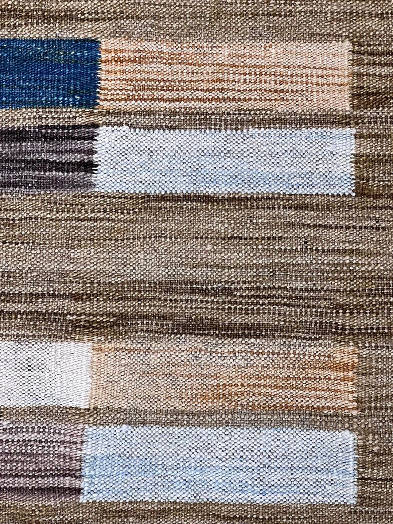 Woven flatweave rug style begie blue green, 1970s 2