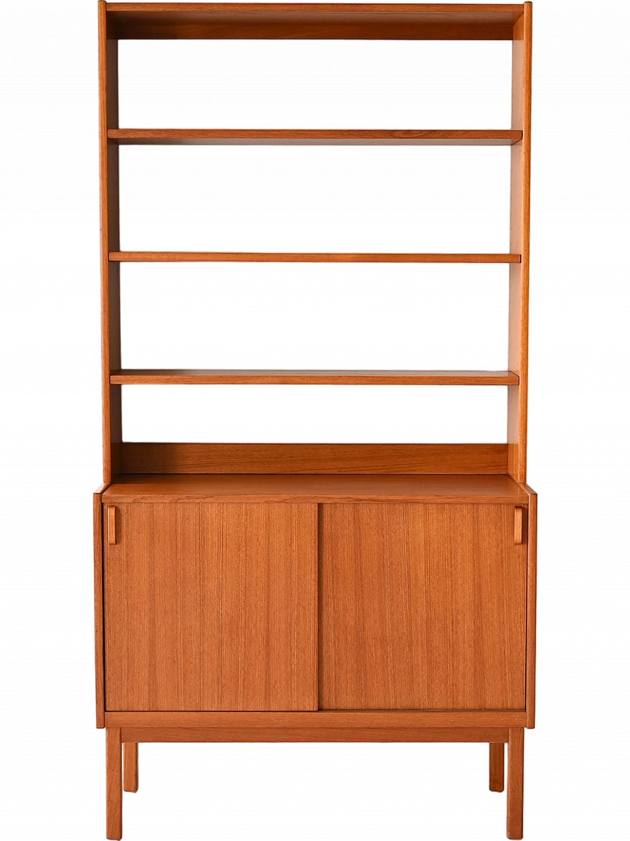 Libreria in teak con maniglie in legno curvato di Bodafors, anni '60 14