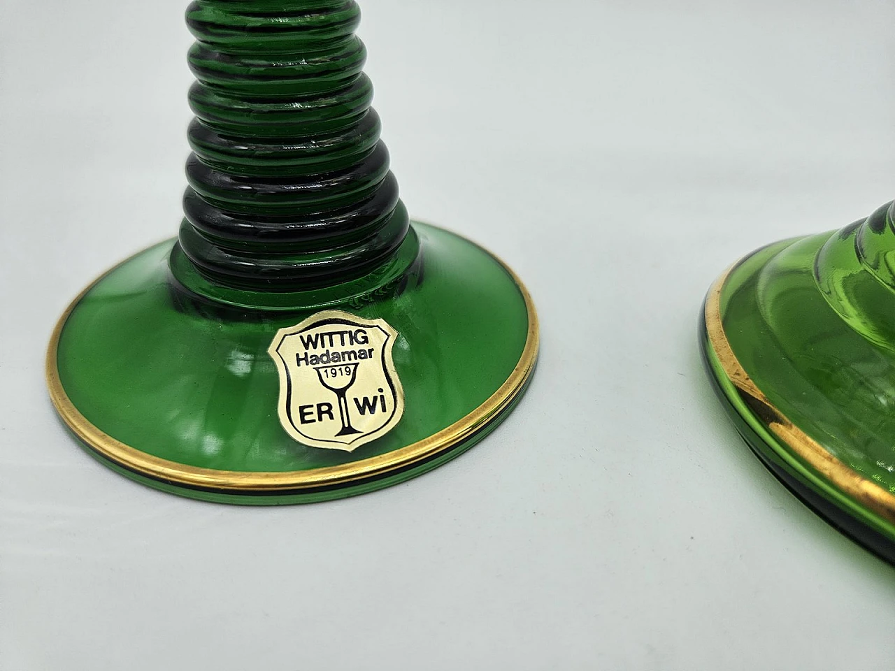 Large Decorated and Colored Glass Glasses, Germany, 1960s, Set of 10 2