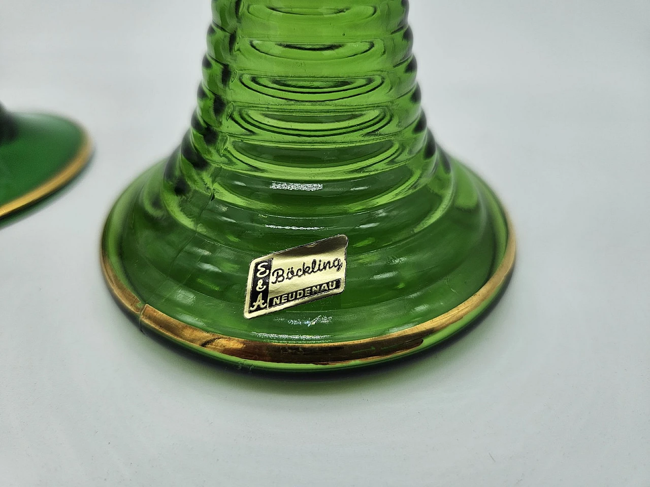 Large Decorated and Colored Glass Glasses, Germany, 1960s, Set of 10 3