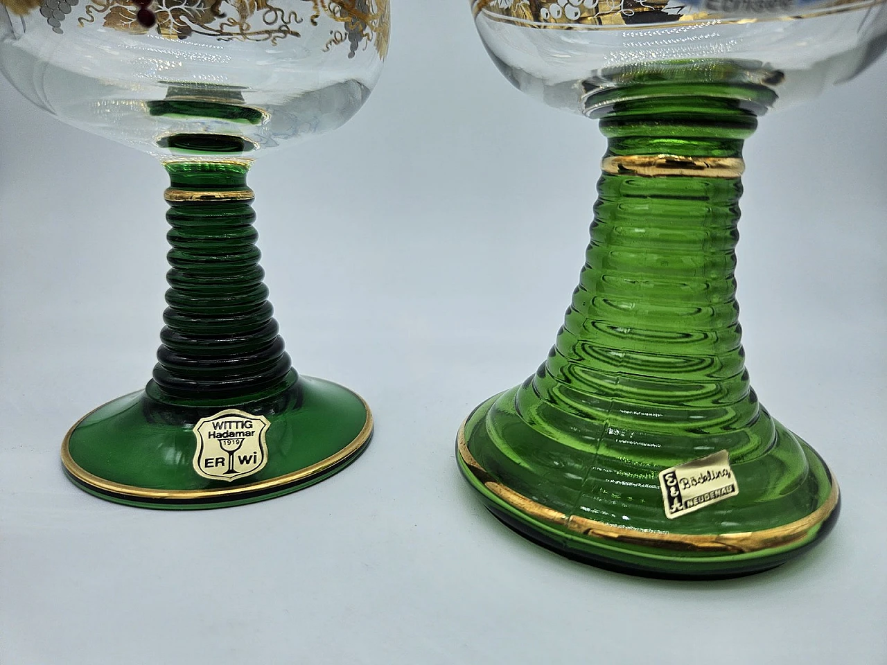 Large Decorated and Colored Glass Glasses, Germany, 1960s, Set of 10 4