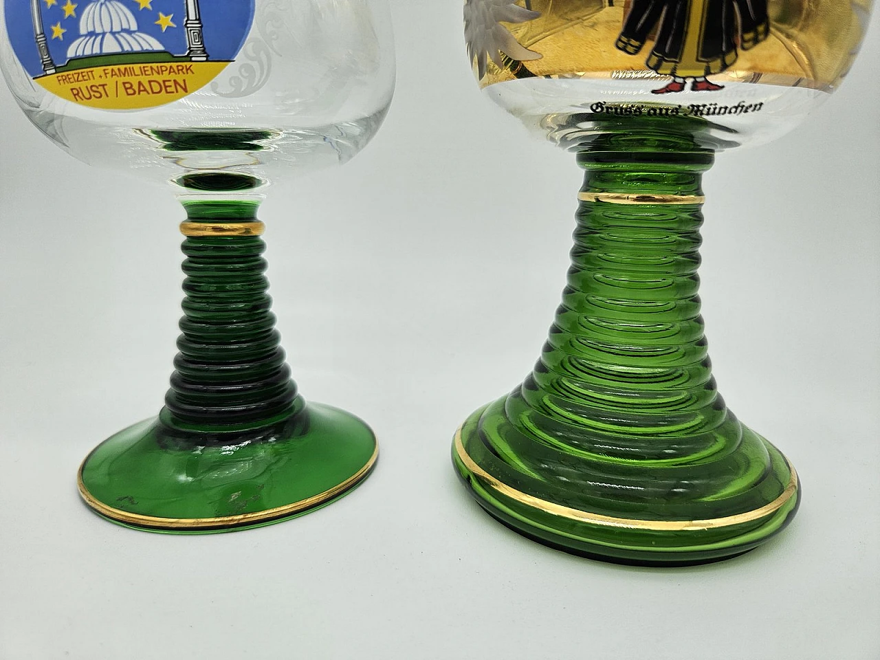 Large Decorated and Colored Glass Glasses, Germany, 1960s, Set of 10 8
