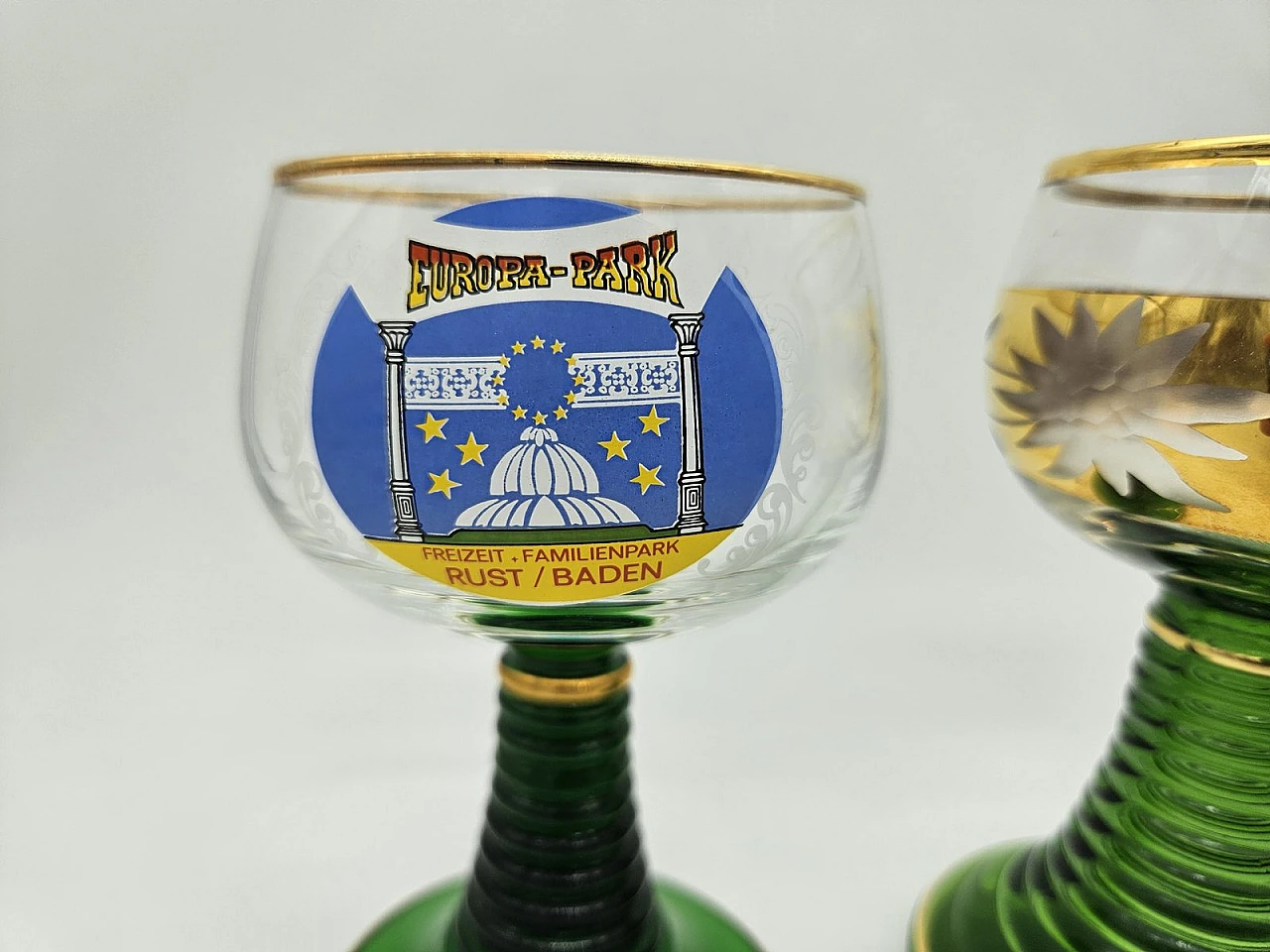 Large Decorated and Colored Glass Glasses, Germany, 1960s, Set of 10 10