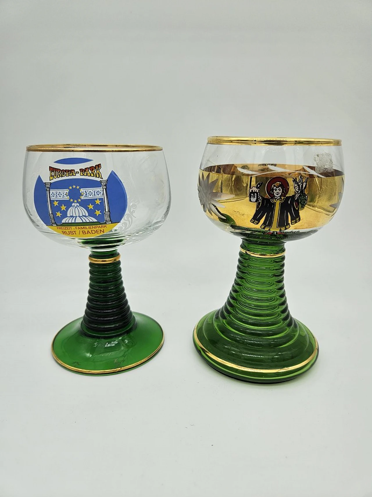 Large Decorated and Colored Glass Glasses, Germany, 1960s, Set of 10 11