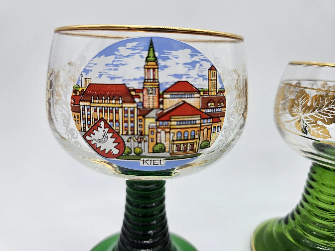 Large Decorated and Colored Glass Glasses, Germany, 1960s, Set of 10 13