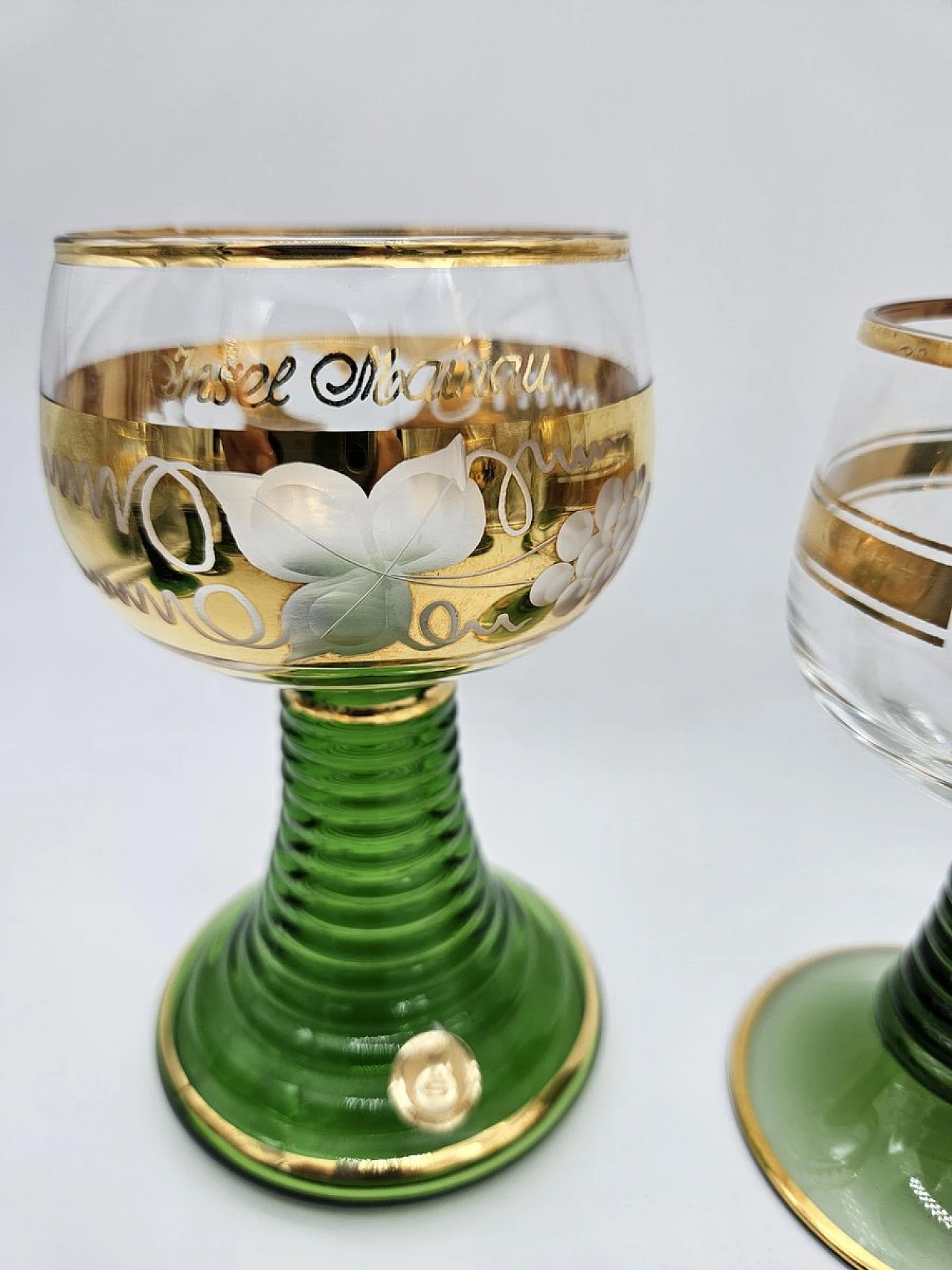 Large Decorated and Colored Glass Glasses, Germany, 1960s, Set of 10 19