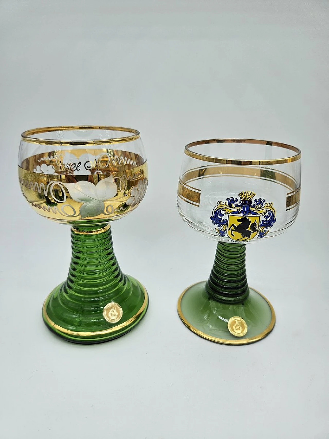 Large Decorated and Colored Glass Glasses, Germany, 1960s, Set of 10 20