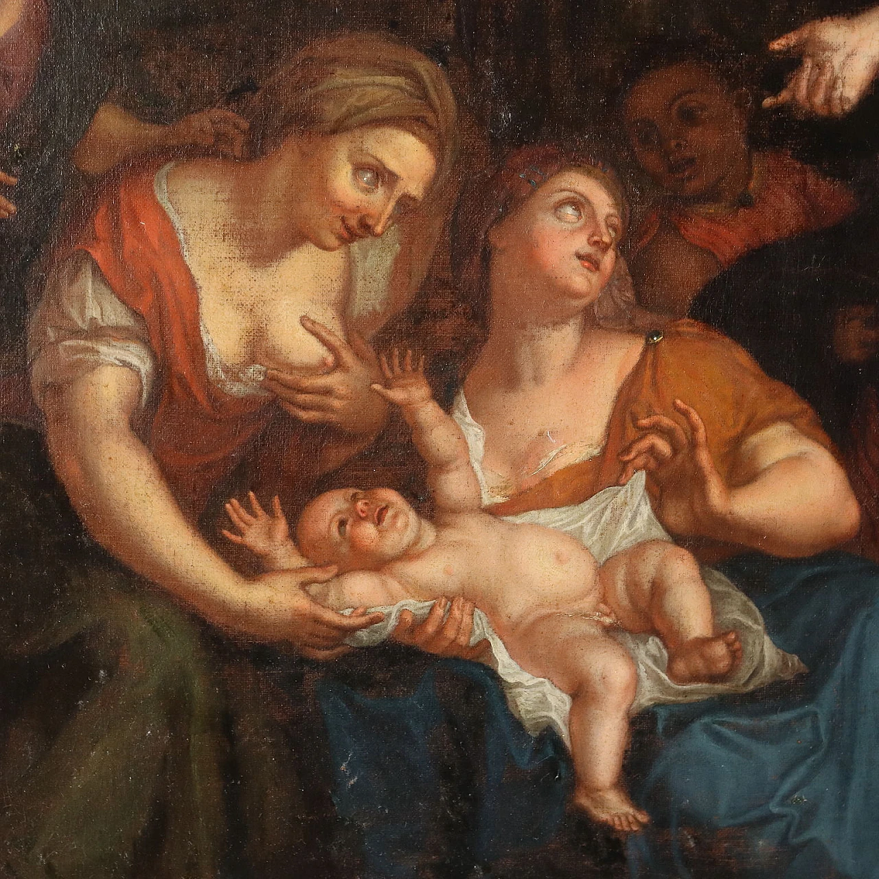 Il ritrovamento di Mosè, olio su tela, fine '700 3