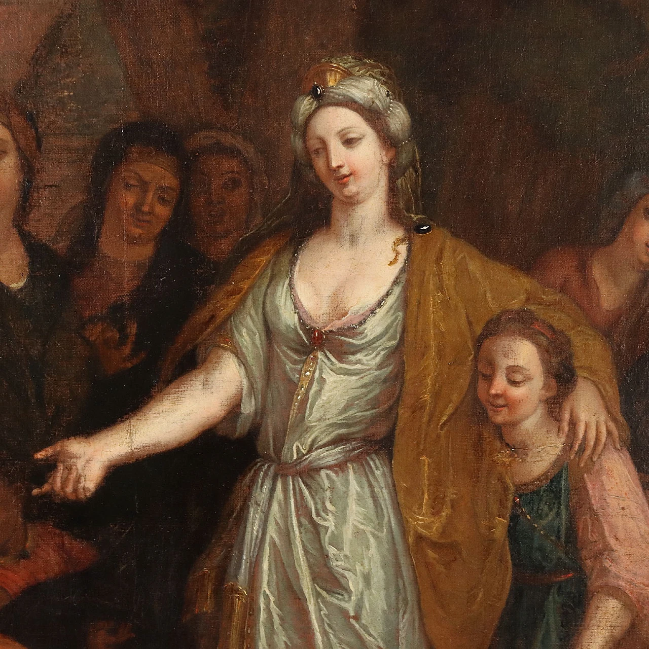 Il ritrovamento di Mosè, olio su tela, fine '700 4