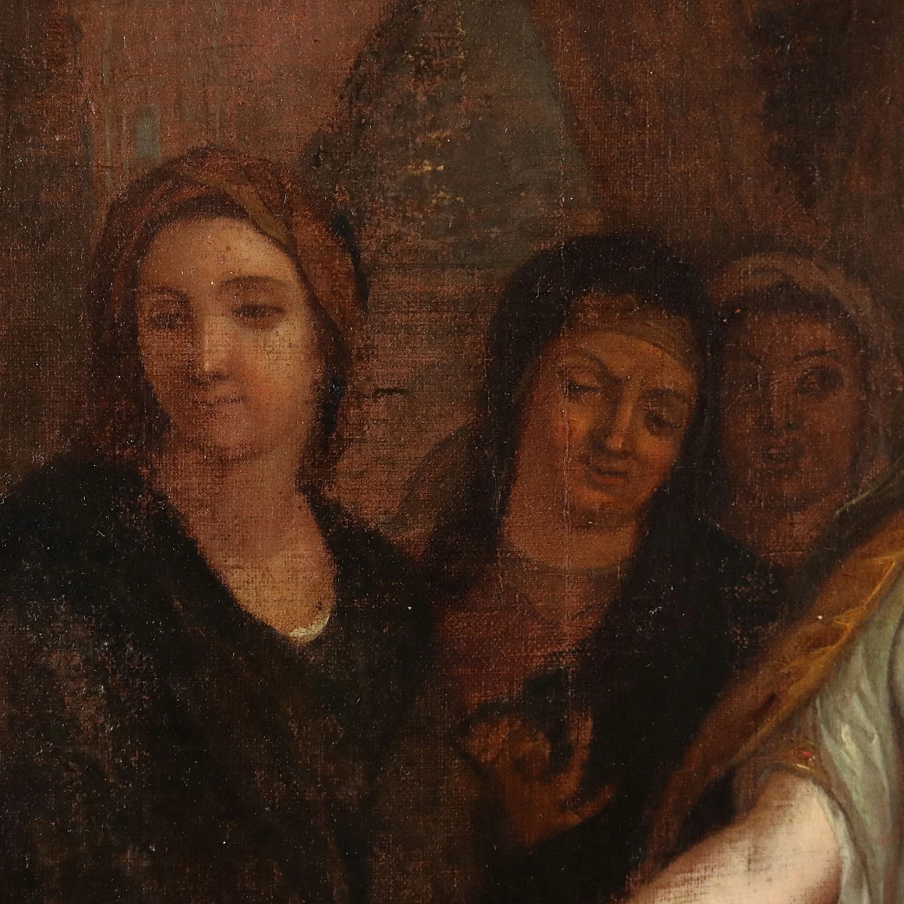 Il ritrovamento di Mosè, olio su tela, fine '700 8