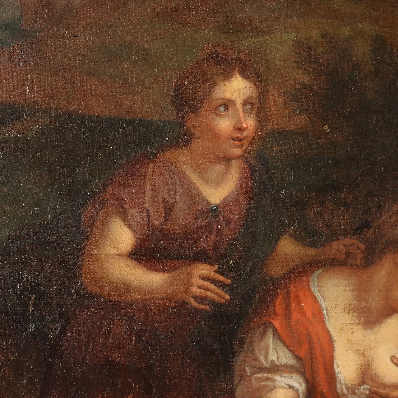 Il ritrovamento di Mosè, olio su tela, fine '700 9