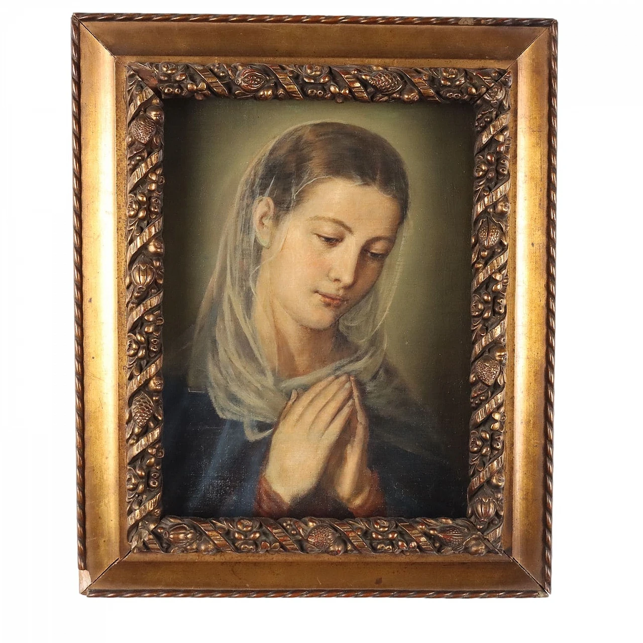 Girl praying, oil on canvas, 19th century 1