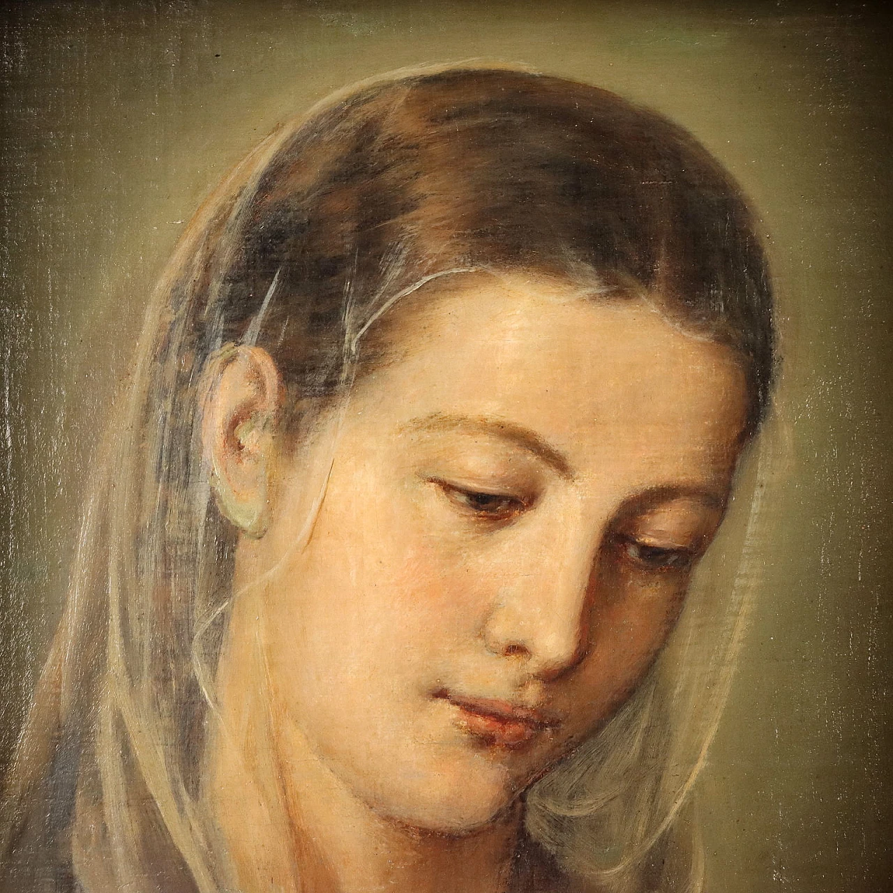 Girl praying, oil on canvas, 19th century 3
