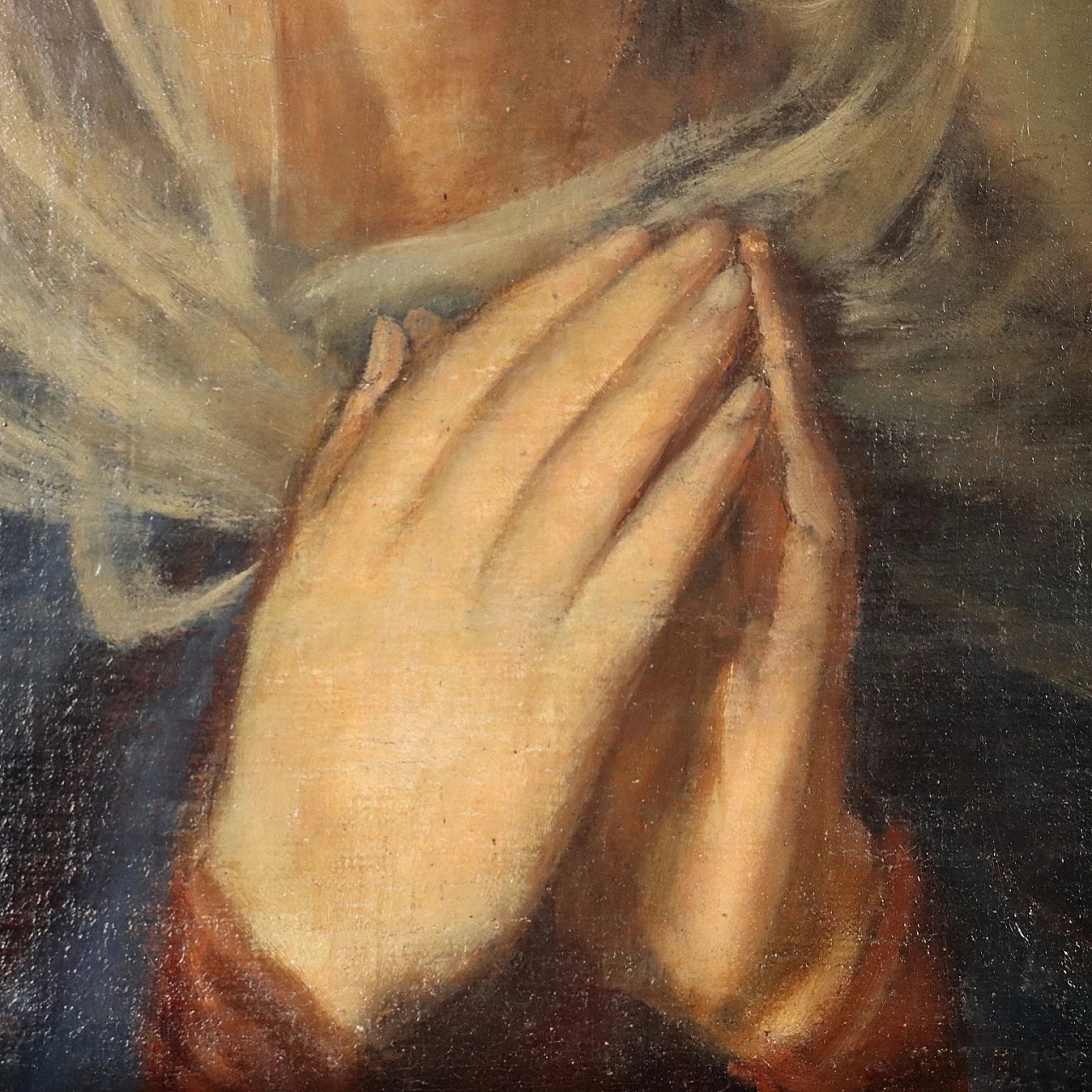 Girl praying, oil on canvas, 19th century 4