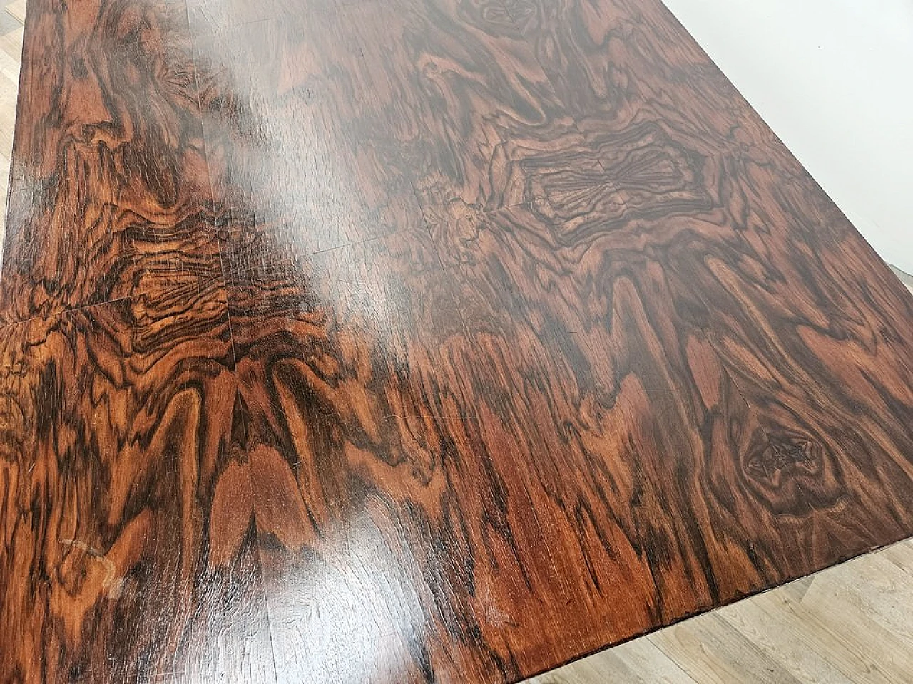 Tavolo da pranzo Art Déco allungabile in noce, anni '30 6