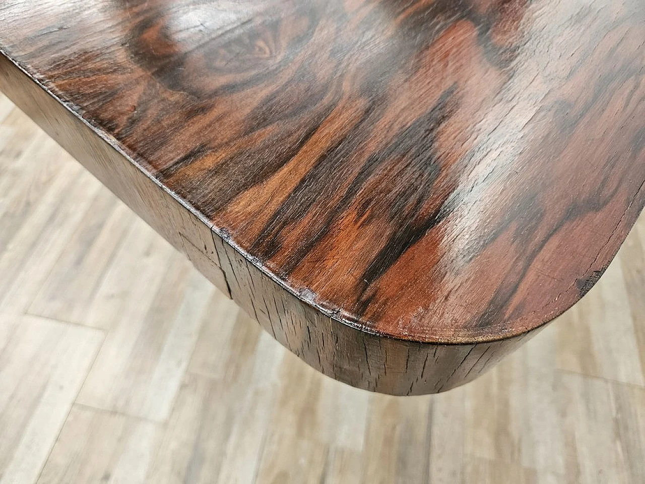 Tavolo da pranzo Art Déco allungabile in noce, anni '30 11