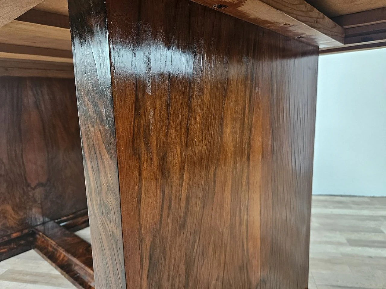 Tavolo da pranzo Art Déco allungabile in noce, anni '30 19