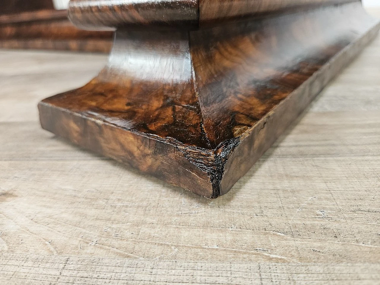 Tavolo da pranzo Art Déco allungabile in noce, anni '30 22