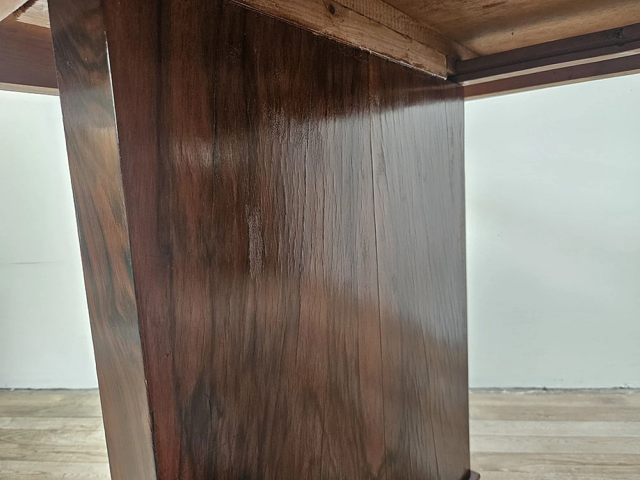 Tavolo da pranzo Art Déco allungabile in noce, anni '30 29