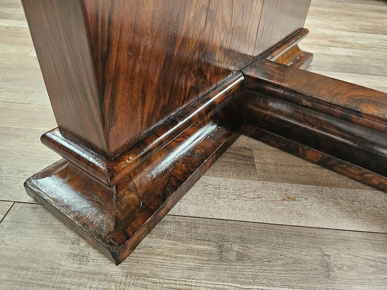 Tavolo da pranzo Art Déco allungabile in noce, anni '30 30