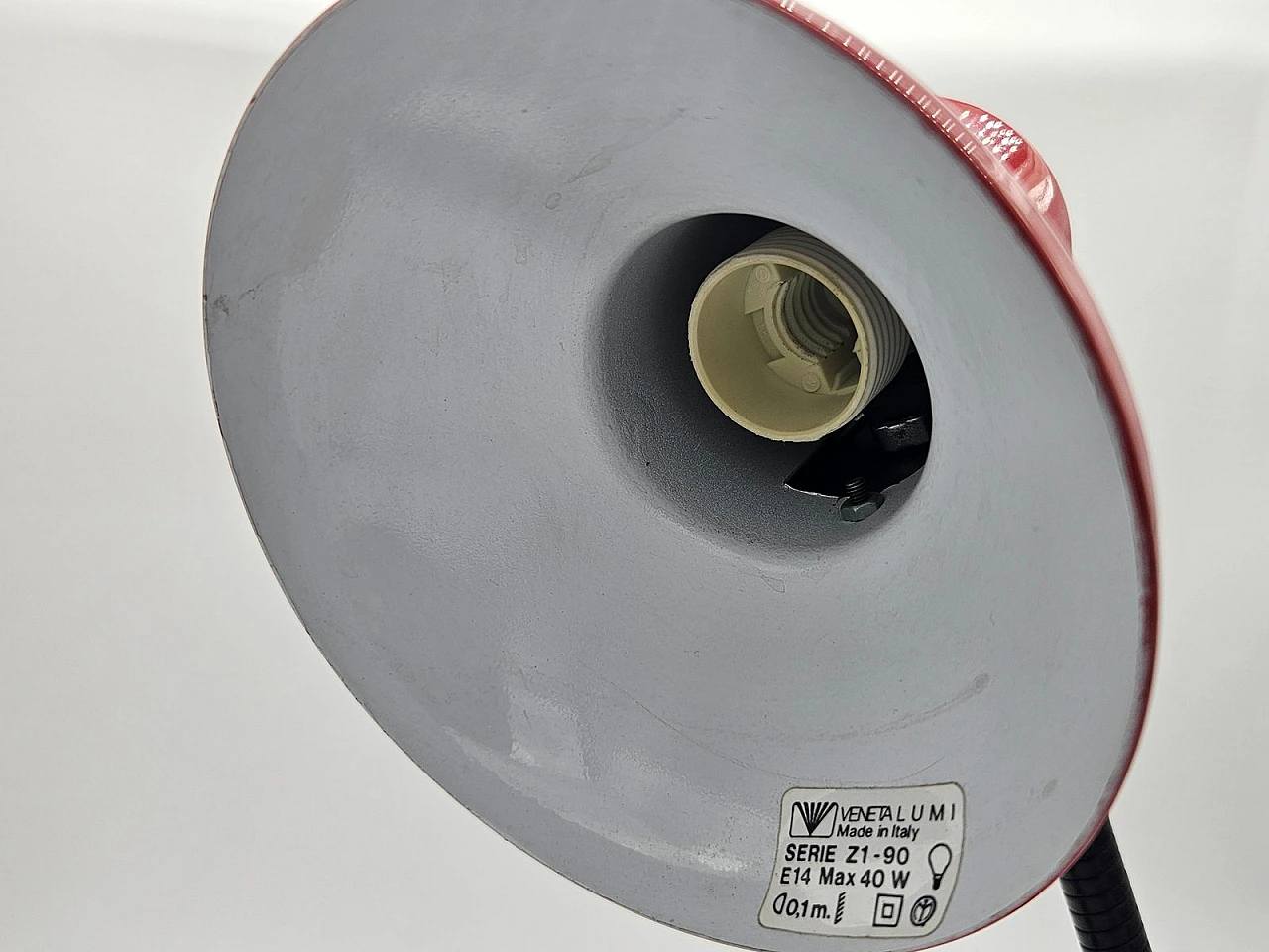 Lampada da tavolo rossa di Veneta Lumi, anni '80 3