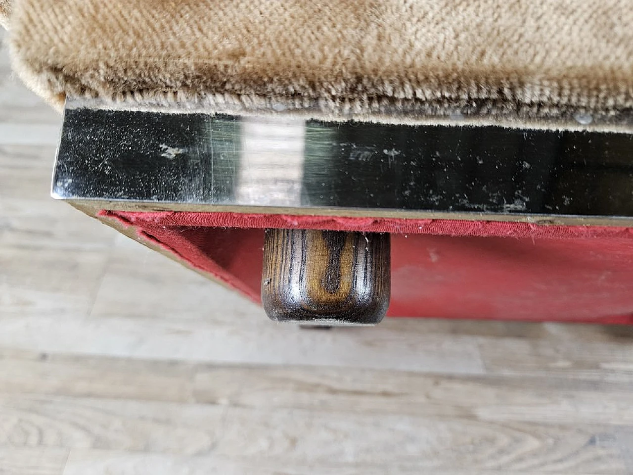 Armchair in fabric and steel with wooden feet, 1970 22