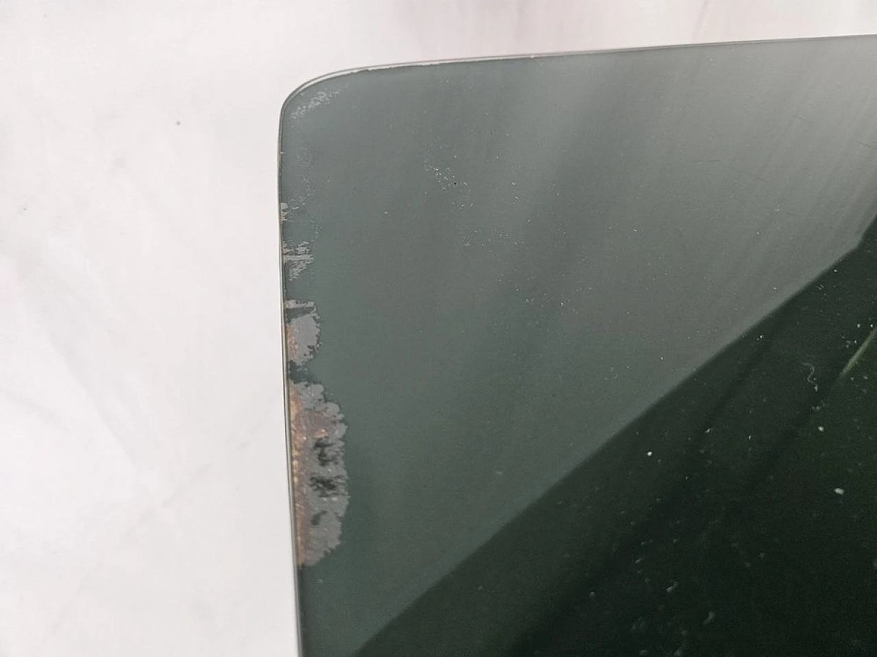 Tavolo da pranzo Mid-Century con ripiano in vetro verde, anni '50 11