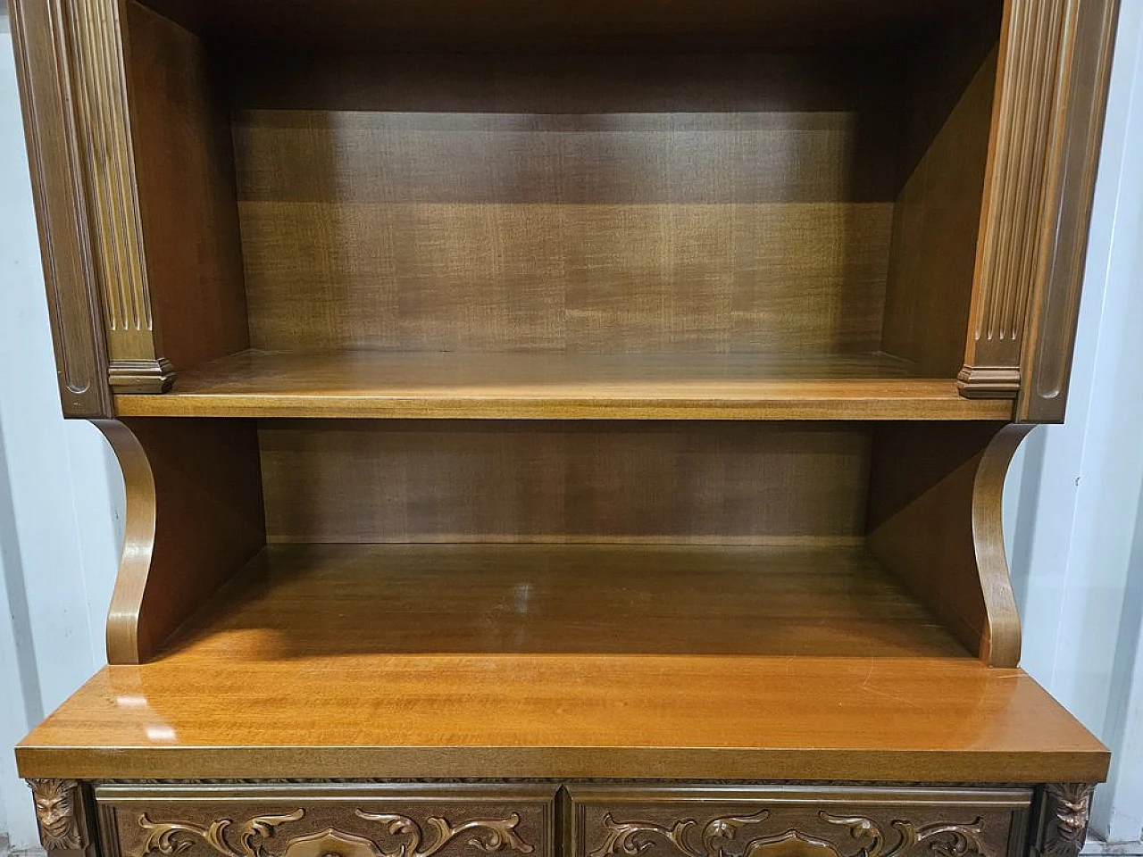 Italian carved wooden sideboard with drawers, 1980 10