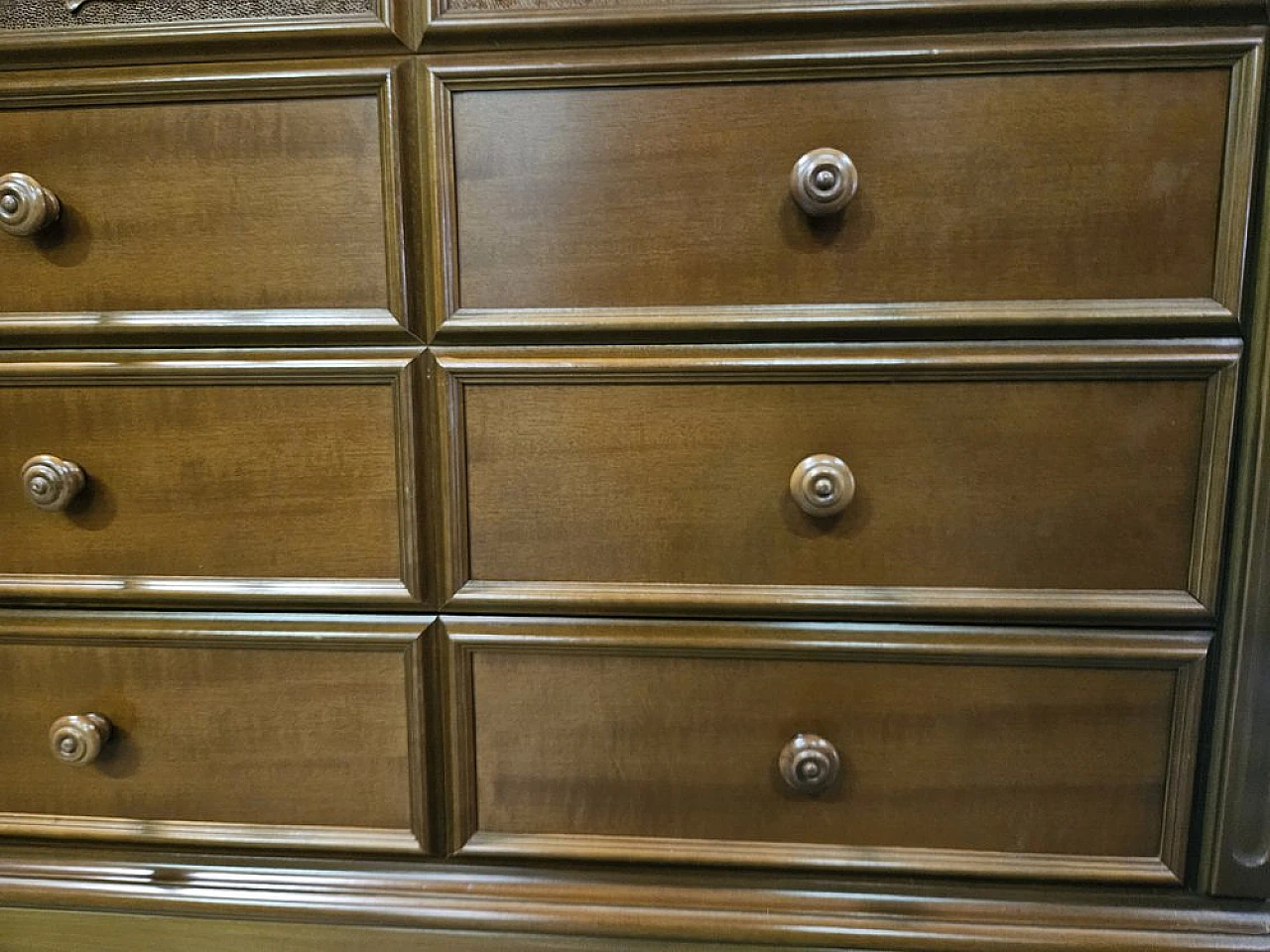 Italian carved wooden sideboard with drawers, 1980 17