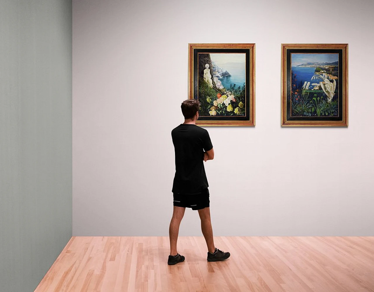 Costiera Amalfitana di Alfredo Santini, olio su tela, anni '90 4