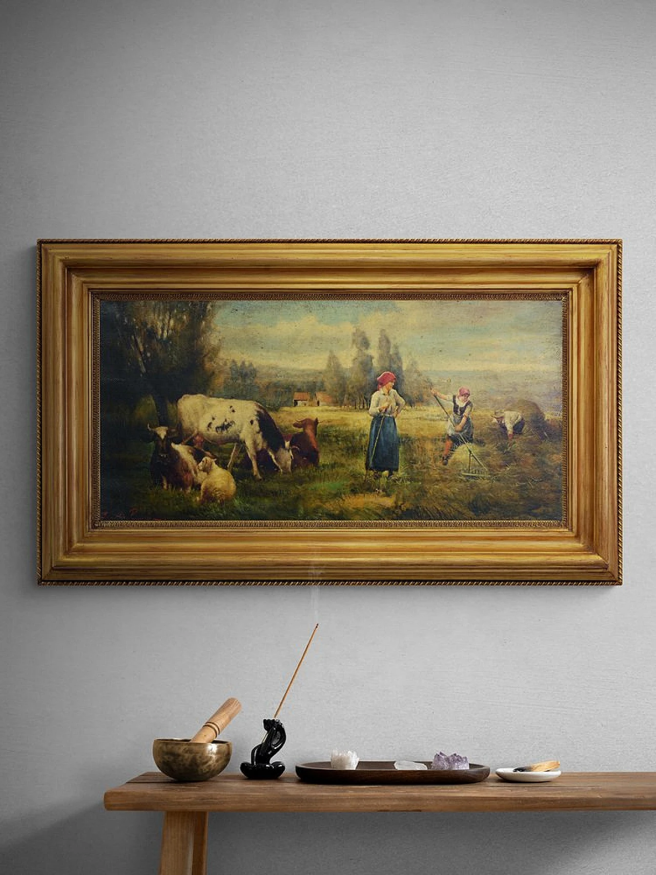 Dipinto di Emilio Pergola, olio su tela con cornice, anni '90 2