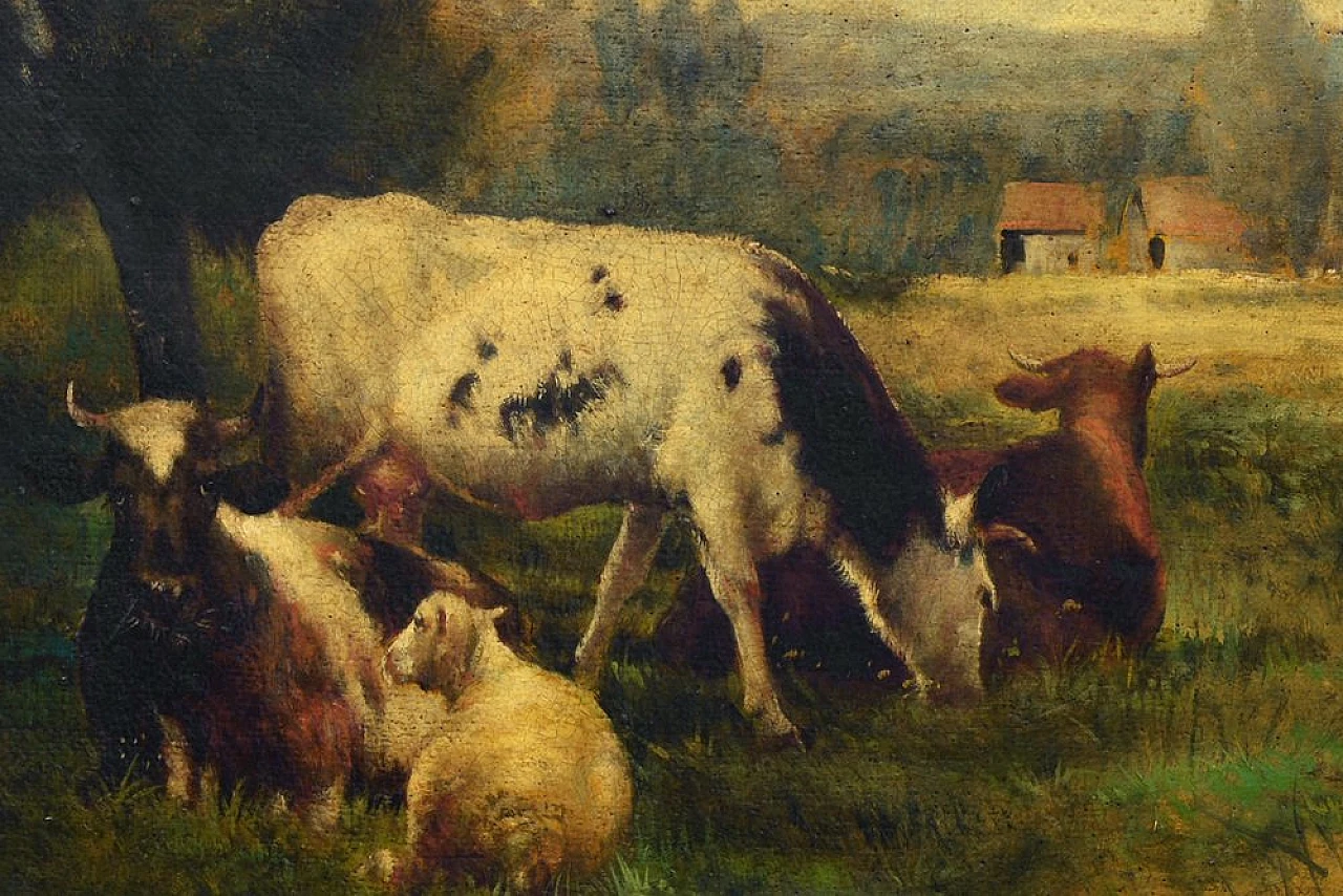 Dipinto di Emilio Pergola, olio su tela con cornice, anni '90 4