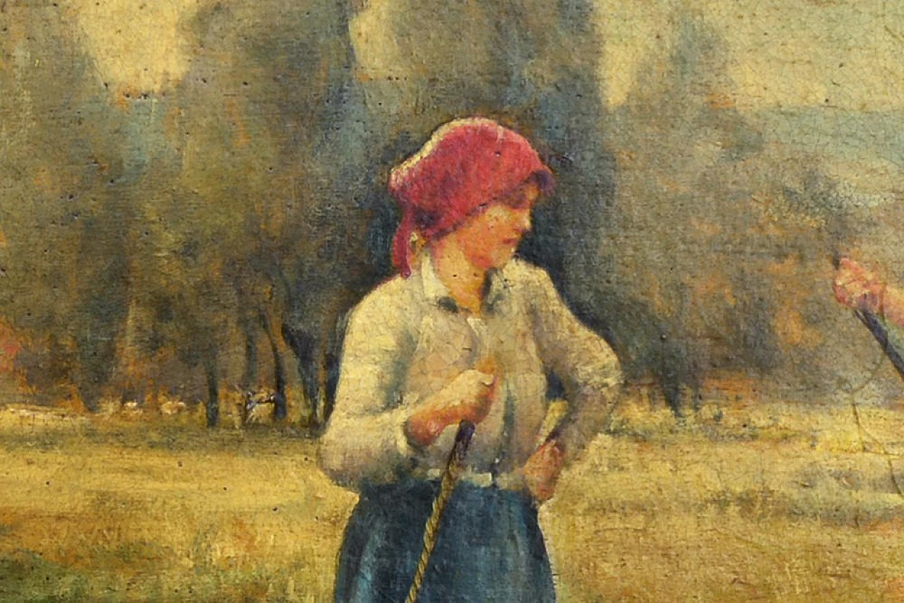 Dipinto di Emilio Pergola, olio su tela con cornice, anni '90 5