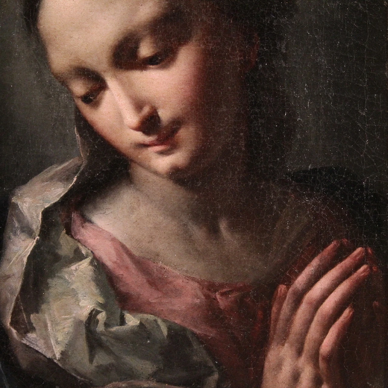 Splendida Madonna del XVIII secolo, dipinto di scuola veneziana 4