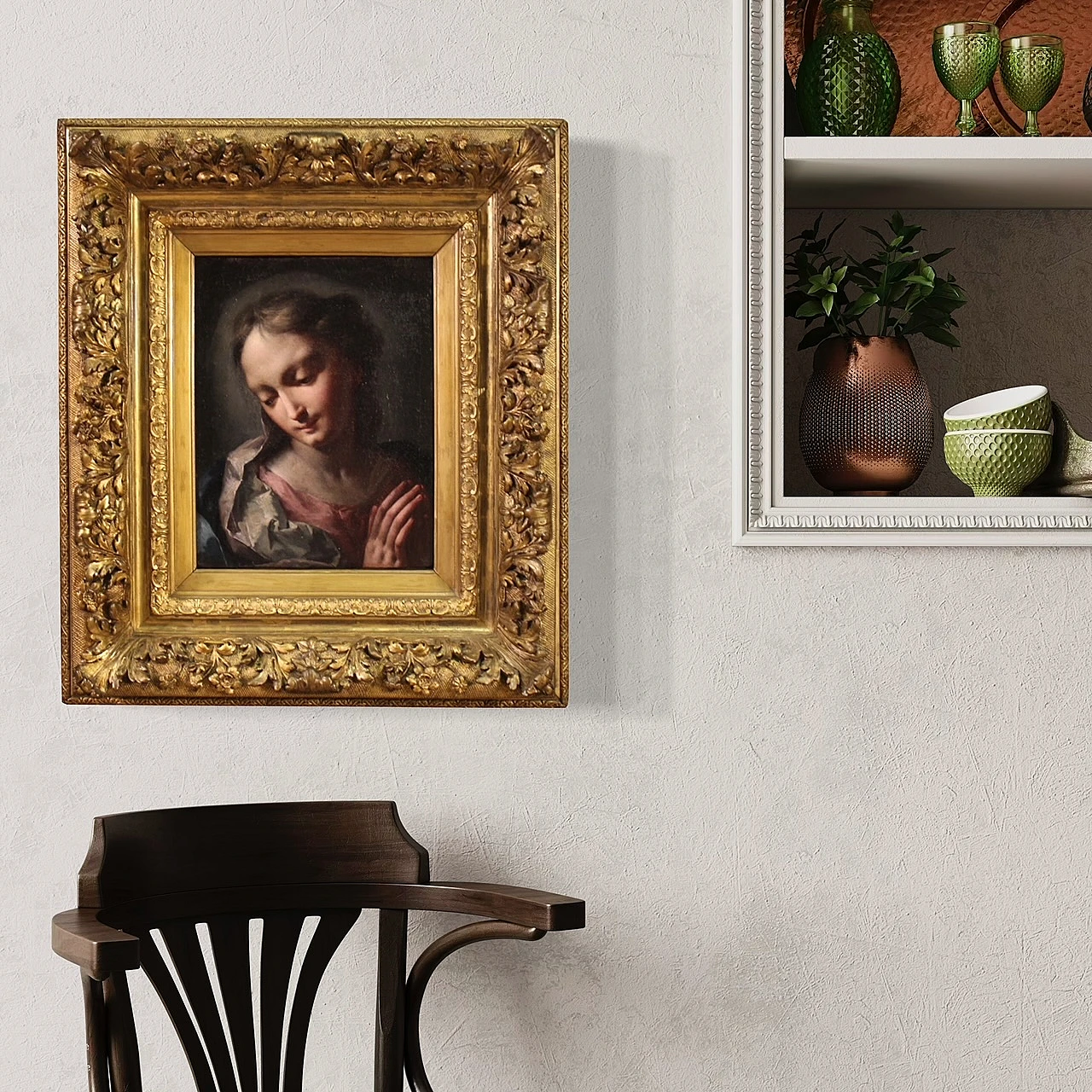 Splendida Madonna del XVIII secolo, dipinto di scuola veneziana 7