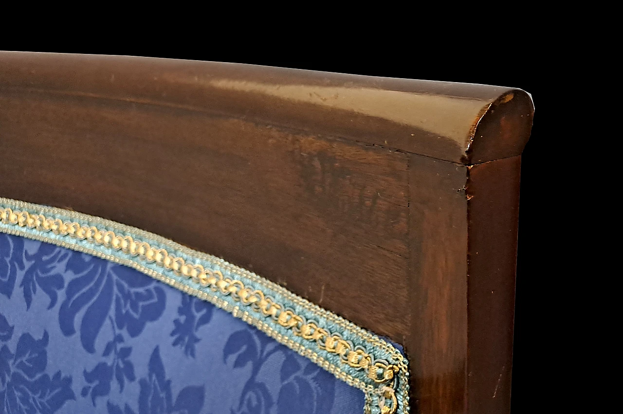 Coppia di poltrone Impero francesi in tessuto blu, '800 7