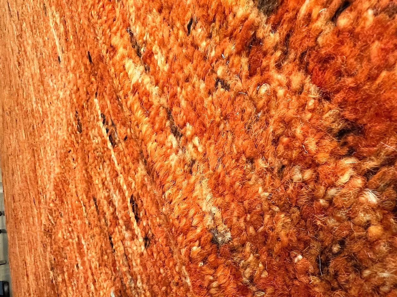 Berber ozbek rug total orange 21st century 2