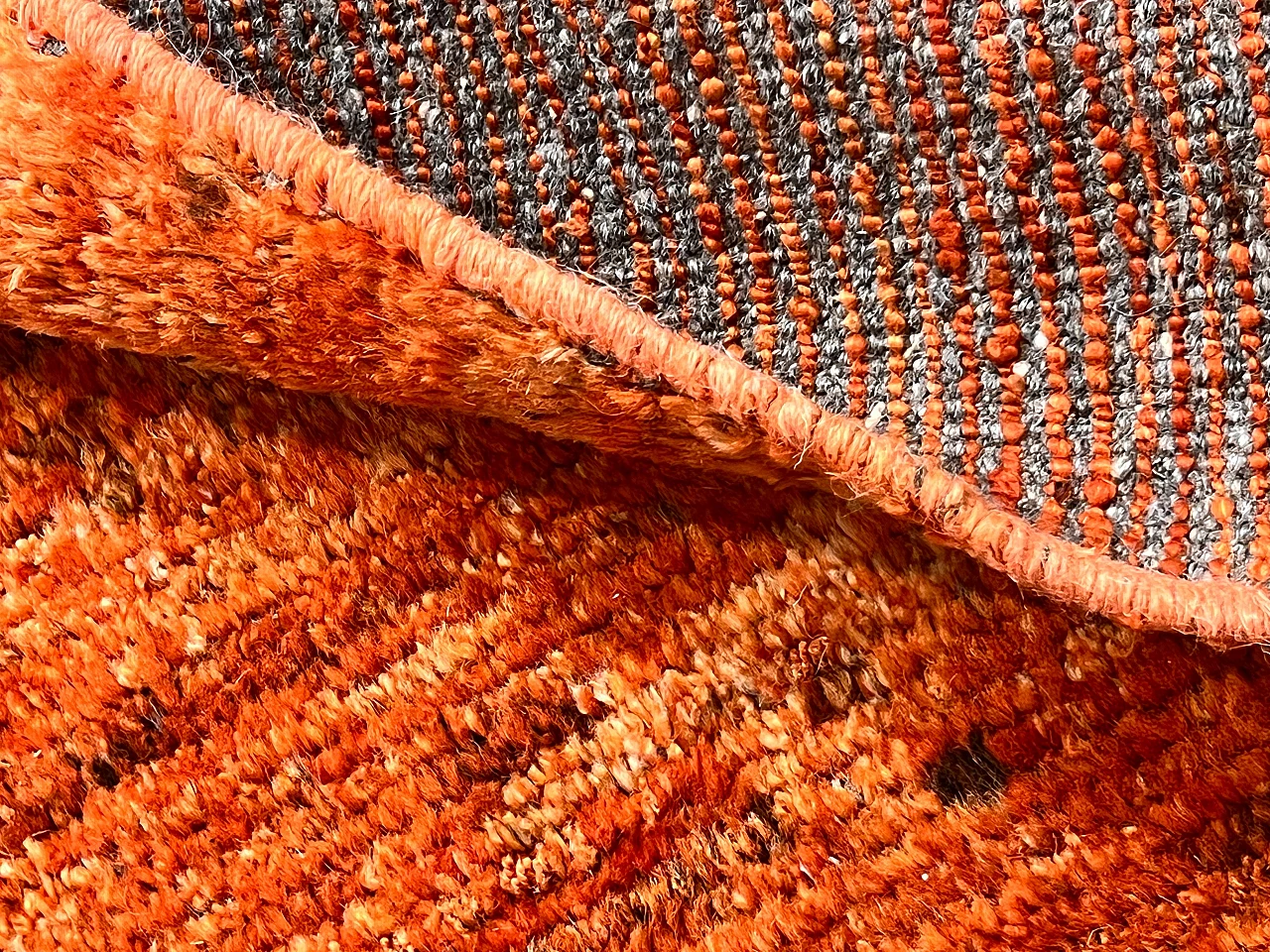 Berber ozbek rug total orange 21st century 8