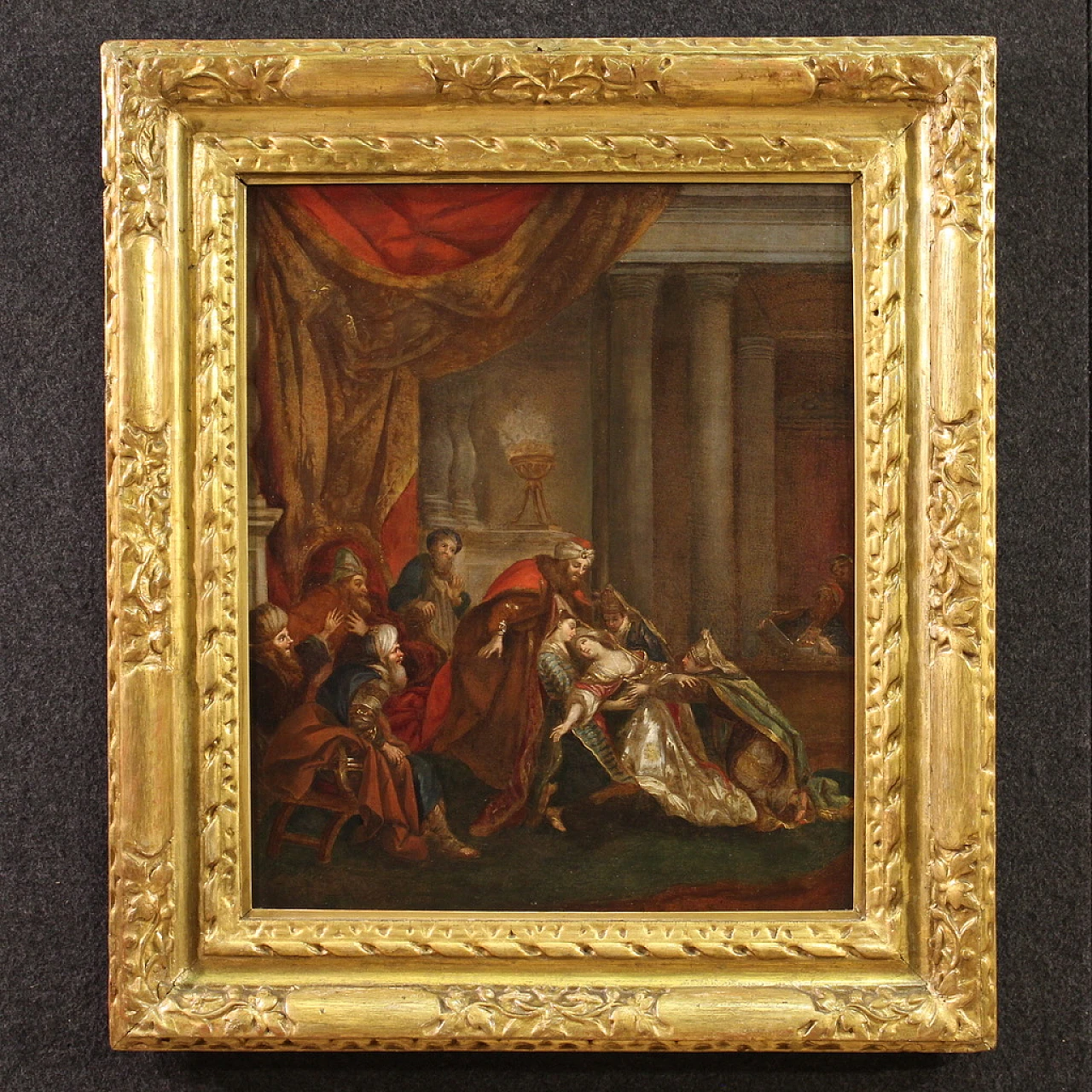 Esther fainting before Ahasuerus painting, 18th century 1