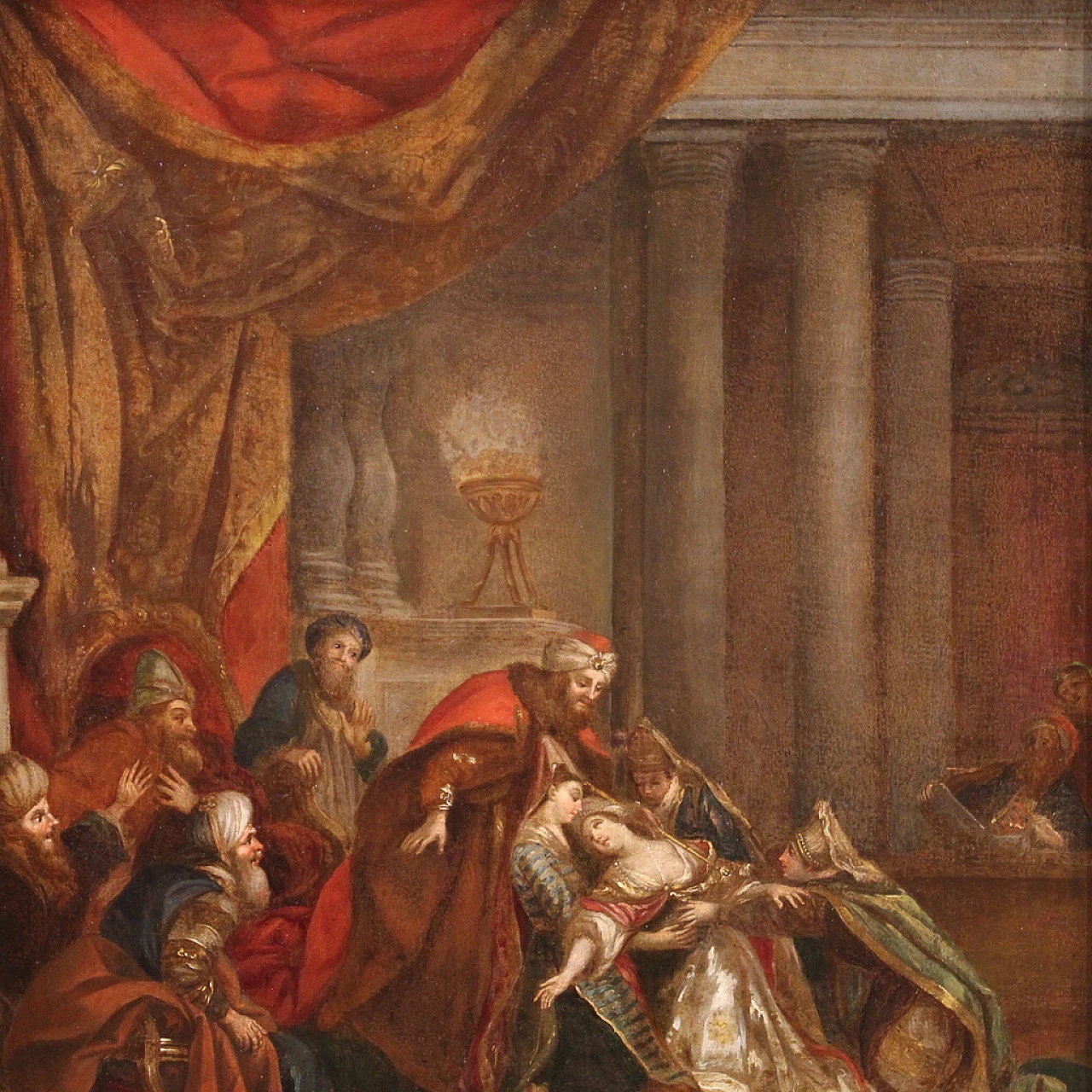 Esther fainting before Ahasuerus painting, 18th century 3