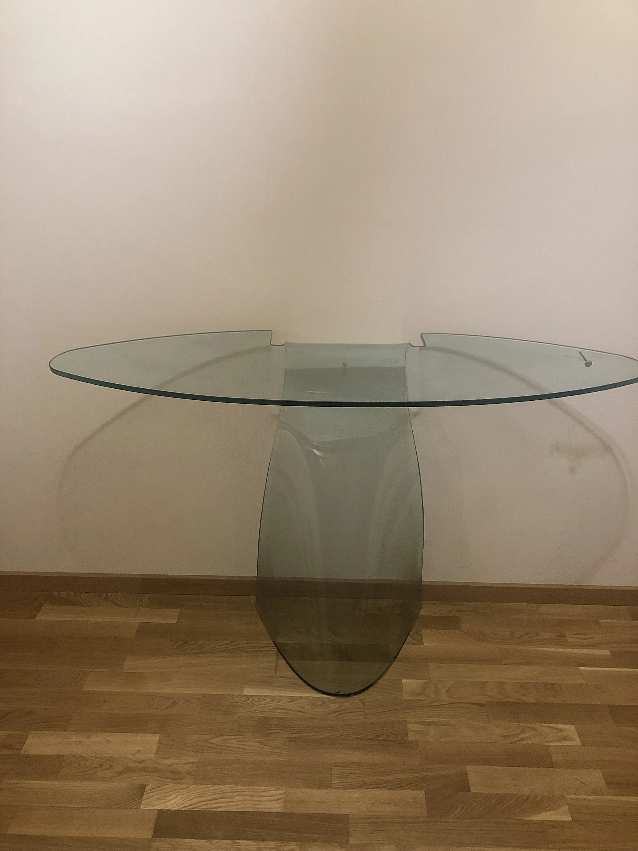 Tempered glass console Fiam Italia, 90s 2
