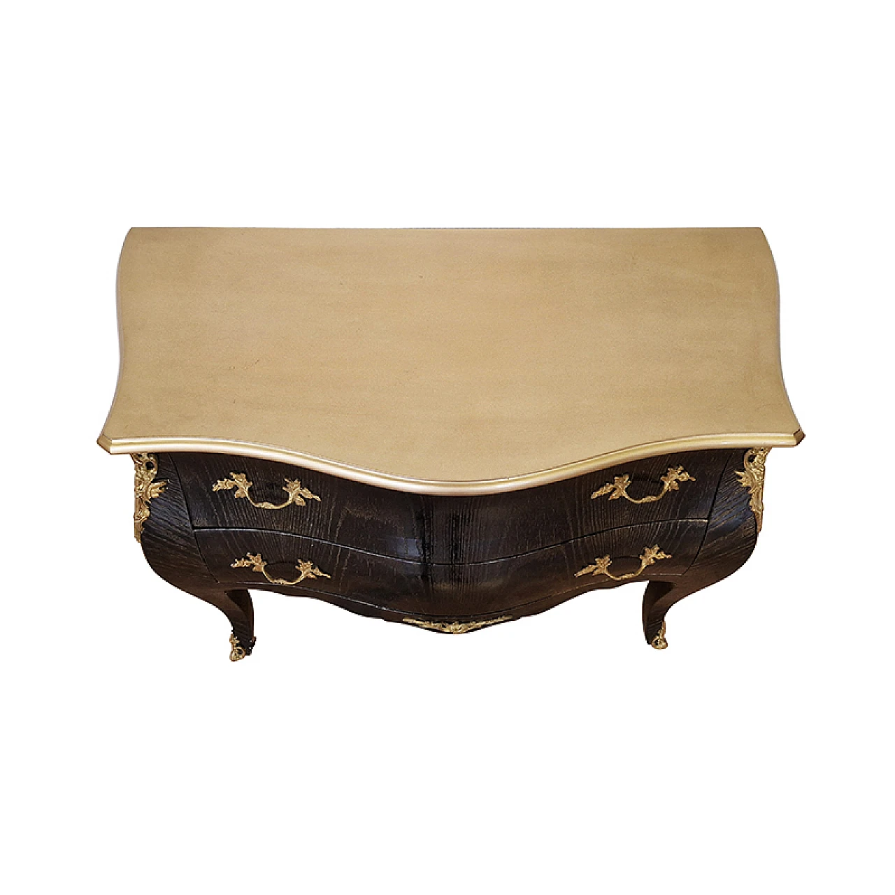 Comò in legno laccato in stile Barocco con decorazioni, anni '80 4