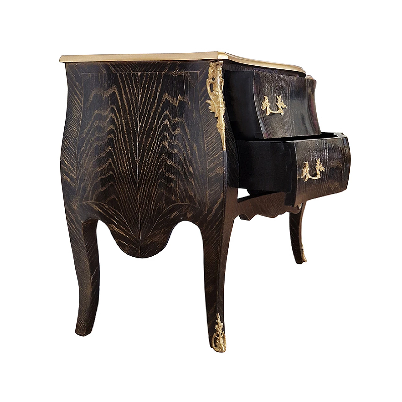 Comò in legno laccato in stile Barocco con decorazioni, anni '80 8