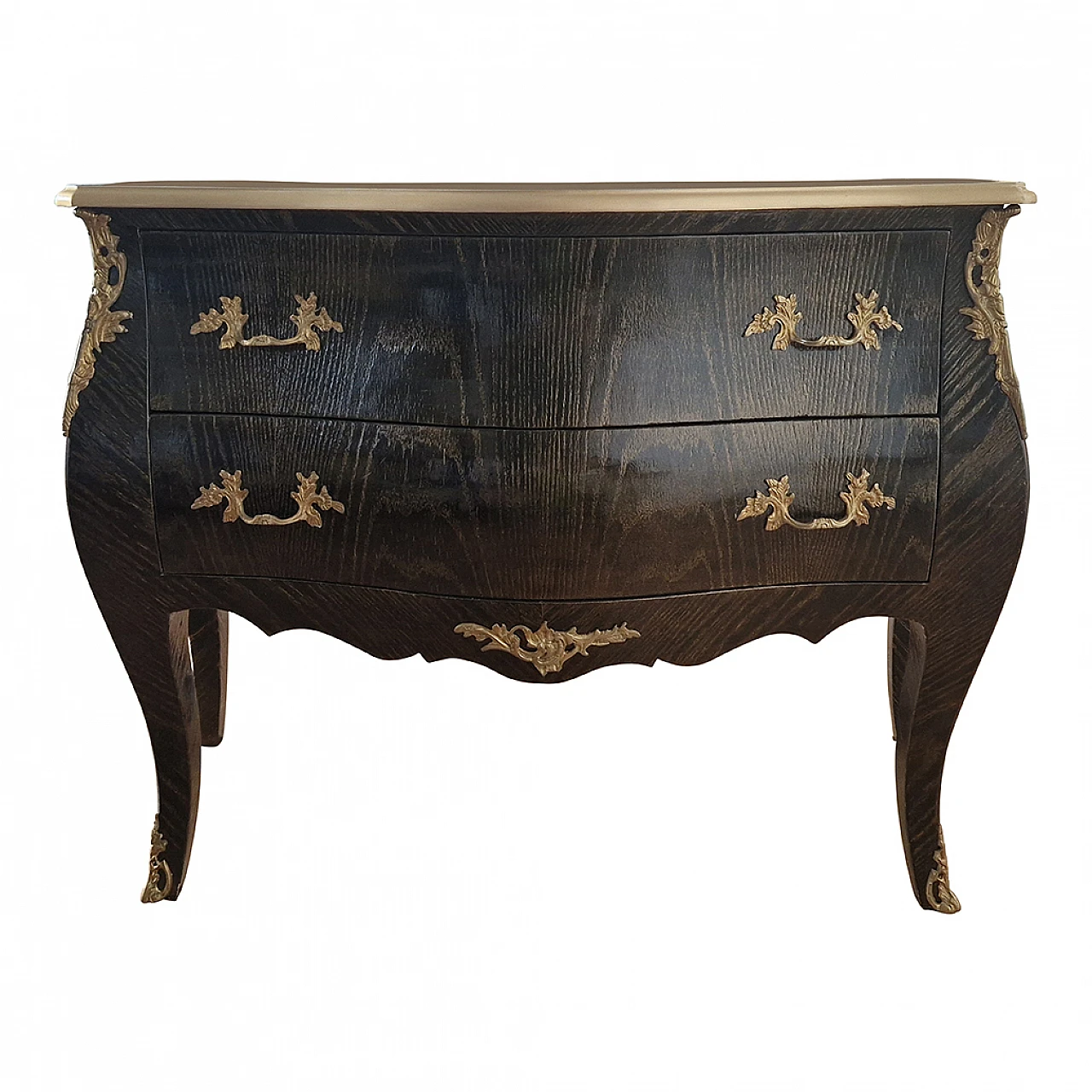 Comò in legno laccato in stile Barocco con decorazioni, anni '80 9